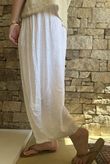 Lalli Damask 7/8 Barrel Leg Pant White